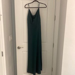 Birdy Grey Lisa Long Satin Dress - Emerald small
